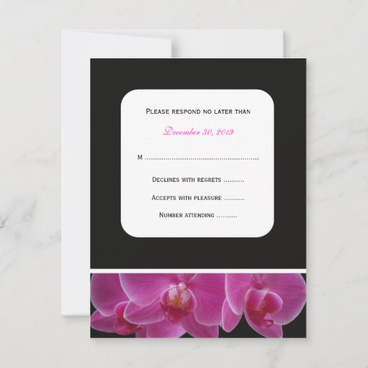 メニューなしの5 x 7インビテーションへのRSVP 出欠カード (裏面)