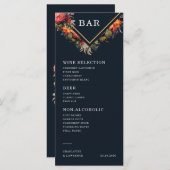 メニューには豪華なヴィンテージフローラスタイル メニュー (正面/裏面)