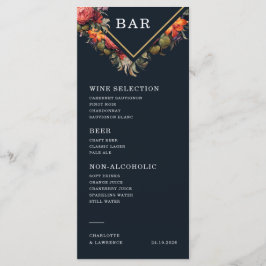 メニューには豪華なヴィンテージフローラスタイル メニュー