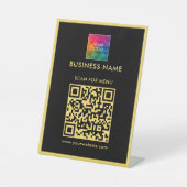 メニューのスキャンQRコードここにロゴをアップロード 台座サイン (正面)