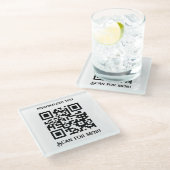 メニューのスキャンQRcodeのカスタマイズなしBGなし ガラスコースター (アングル)