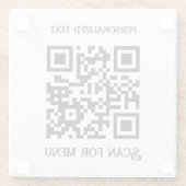 メニューのスキャンQRcodeのカスタマイズなしBGなし ガラスコースター (裏面)