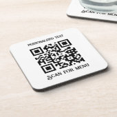 メニューのスキャンQRcodeのカスタマイズなしBGなし コースター (左側)