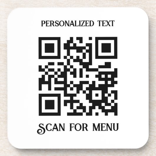 メニューのスキャンQRcodeのカスタマイズなしBGなし コースター (正面)