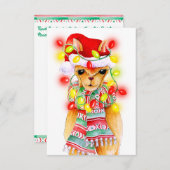 メニューの選択の食事オプション可愛いwhimsyラマ エンクロージャーカード (正面/裏面)