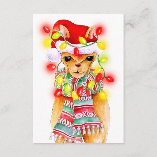 メニューの選択の食事オプション可愛いwhimsyラマ エンクロージャーカード (正面)