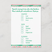 メニューの選択の食事オプション可愛いwhimsyラマ エンクロージャーカード (裏面)