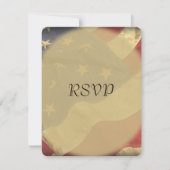 メニューの選択肢を持つアメリカ国旗の結婚式のRSVP 出欠カード (裏面)