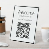 メニューのQRコードへようこそ 台座サイン (インサイチュ)