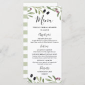 メニューを結婚するイタリア人のトスカナ式のギリシャのブライダルシャワー メニュー (正面/裏面)