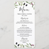 メニューを結婚するイタリア人のトスカナ式のギリシャのブライダルシャワー メニュー (正面)