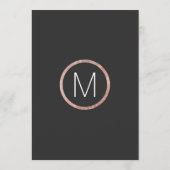 メニューを結婚するシックなのどのばら色の金ゴールド メニュー (裏面)