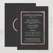 メニューを結婚するシックなのどのばら色の金ゴールド メニュー (正面/裏面)