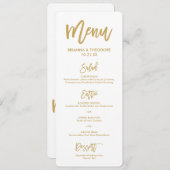 メニューを結婚するシックな手の教養がある金ゴールド メニュー (正面/裏面)