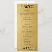 メニューを結婚するフェイクな金ゴールドホイル、エレガント メニュー (正面/裏面)