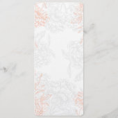 メニューを結婚する珊瑚の灰色の花のヴィンテージ メニュー (裏面)