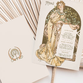 メニューアールヌーボー結婚ズディナーbyミュシャ 招待状