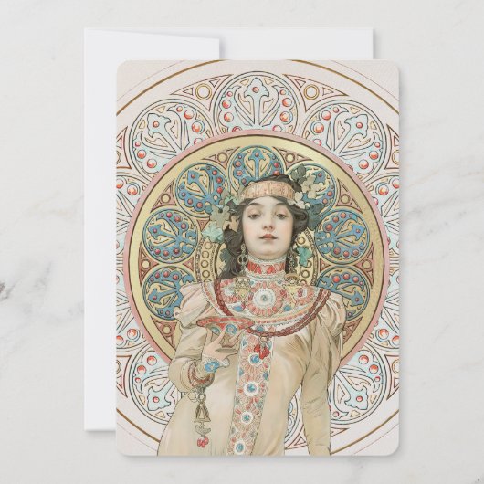 メニューアールヌーボー結婚ズディナーbyミュシャ 招待状 (裏面)