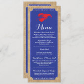 メニューウェディングレセプションクロウフィッシュ煮沸ロブスタービーチ 招待状 (正面/裏面)