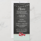 メニューウェディングレセプションクロウフィッシュ煮沸ロブスタービーチ 招待状 (正面)