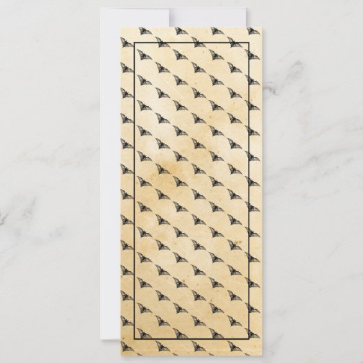 メニューウェディングレセプションゴシックフレームハロウィーン 招待状 (裏面)