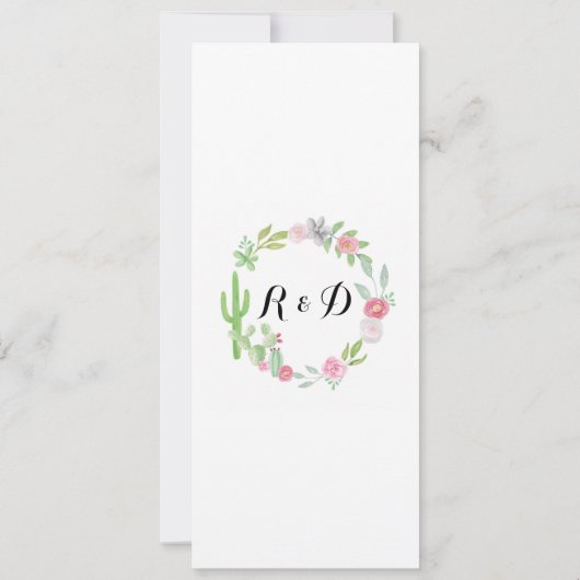 メニューウェディングレセプションサボテンフィエスタメキシコメニュー 招待状 (裏面)