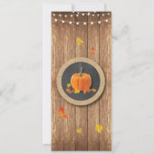 メニューウェディングレセプション素朴カボチャチョークカード 招待状 (裏面)