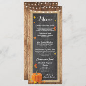メニューウェディングレセプション素朴カボチャチョークカード 招待状 (正面/裏面)