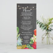 メニューウェディングレセプション素朴チョークアロハカード 招待状 (スタンド正面)