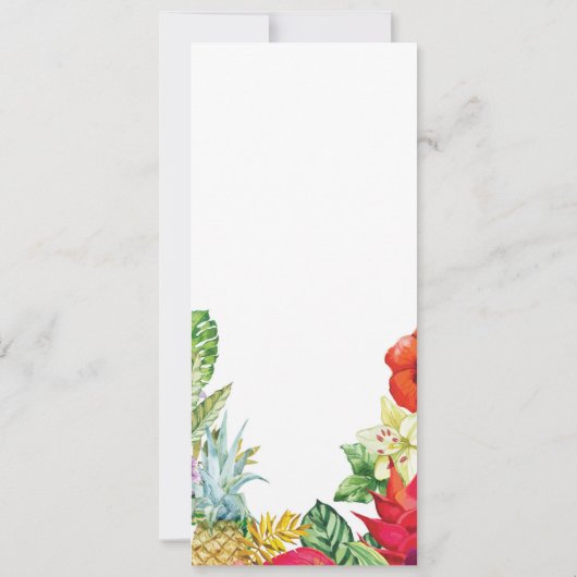 メニューウェディングレセプション素朴ルアウ(ハワイ式宴会)アロハカード 招待状 (裏面)