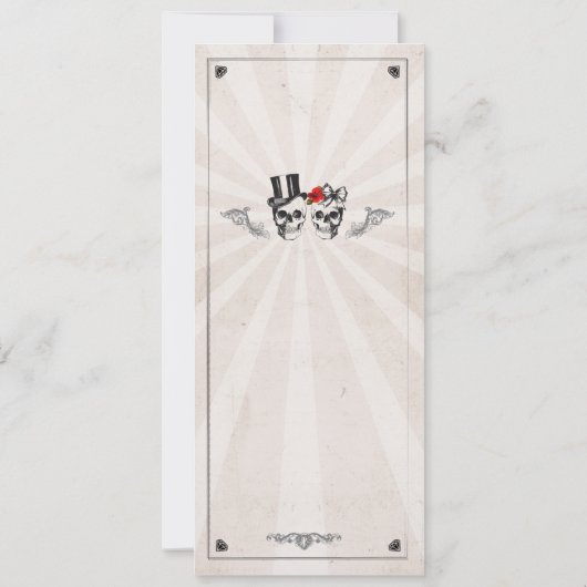 メニューウェディング受付素朴スカルバラメニュー 招待状 (裏面)