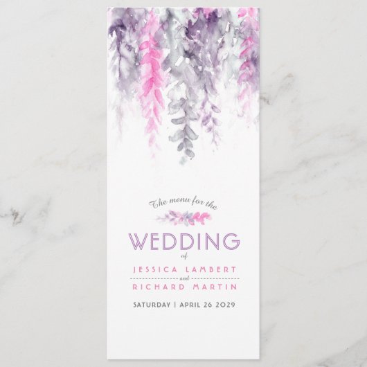 メニューカスケーディングピンクパープルフローラ水色 メニュー (正面)