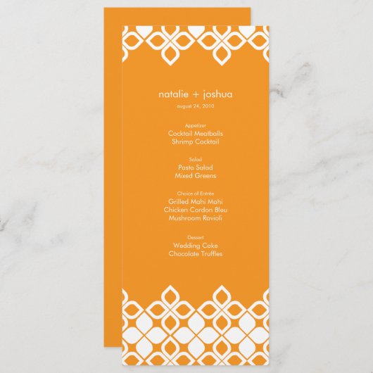 メニューカードを結婚するカリブ島 メニュー (正面/裏面)