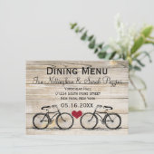 メニューカードを食事するヴィンテージの自転車の結婚式 メニュー (スタンド正面)