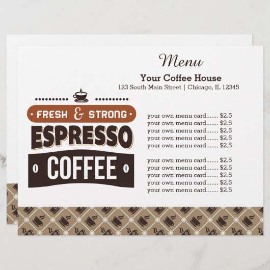 メニューカードコーヒーハウス (正面/裏面)