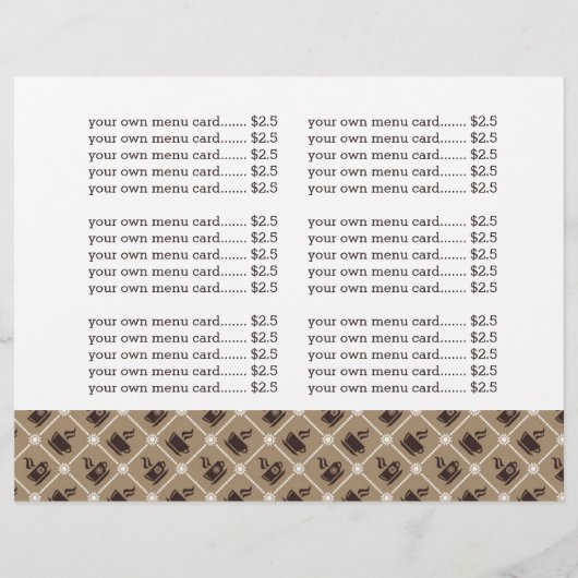 メニューカードコーヒーハウス (裏面)