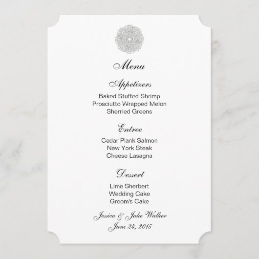 メニューカードシルバーフローラ円 メニュー (正面)