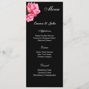 メニューカードピンクローズ メニュー