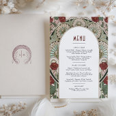 メニューカードブルゴーニュアールヌーボーミュシャ 招待状