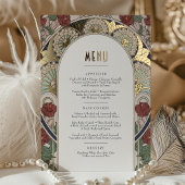 メニューカードブルゴーニュ金ゴールドアールヌーボーミュシャ 箔招待状