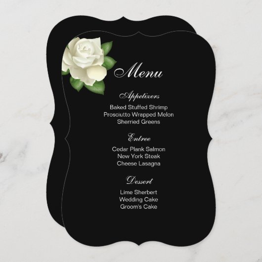 メニューカードホワイトローズ メニュー (正面/裏面)