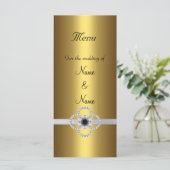 メニューカード金ゴールドシルバーブラックジュエルラックカード メニュー (スタンド正面)