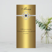 メニューカード金ゴールドブラックシルバーダイヤモンドジュエル メニュー (スタンド正面)