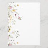 メニューカード ピンク 黄色の野生の花 メニュー (裏面)