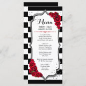 メニューカード – 白黒シルバーレッド プログラム (正面/裏面)