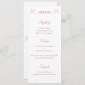 メニューカード、結婚のメニュー、ディナーメニューカード 招待状 (正面/裏面)