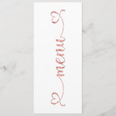 メニューカ結婚ード、メニュー、ディナー、ランチ メニュー (裏面)