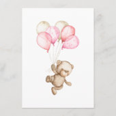 メニューテディベアベビーベビーシャワー エンクロージャーカード (裏面)