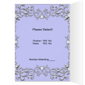 メニューディナーカードシルバーブルーダイヤモンド (内側 (左))