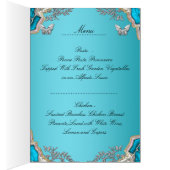 メニューディナーカードシルバーブルーバタフライ (内側 (右))